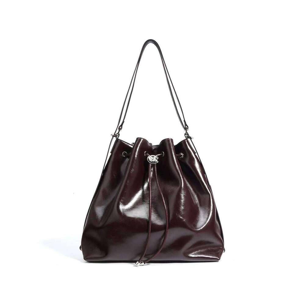 Design Bag New Vintage Messenger Handbags Genuine Leather Drawstring Shoulder Large Capacity Tote Bag Armpit Women's Bags Brand Bag