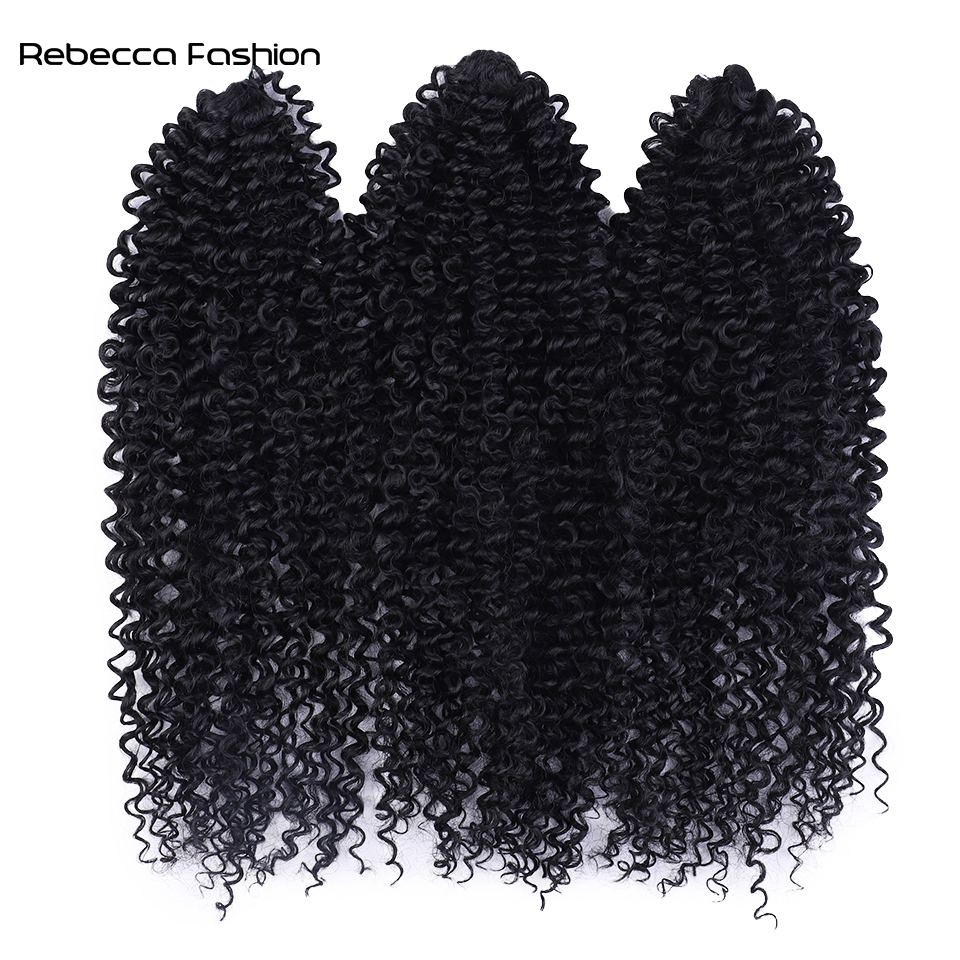 Rebecca Fashion Synthetic Hair Curly Wave Daily Synthetic Braid Hair Ombre Blonde Pink 18 Inch Deep Wave Braiding Hair Extension