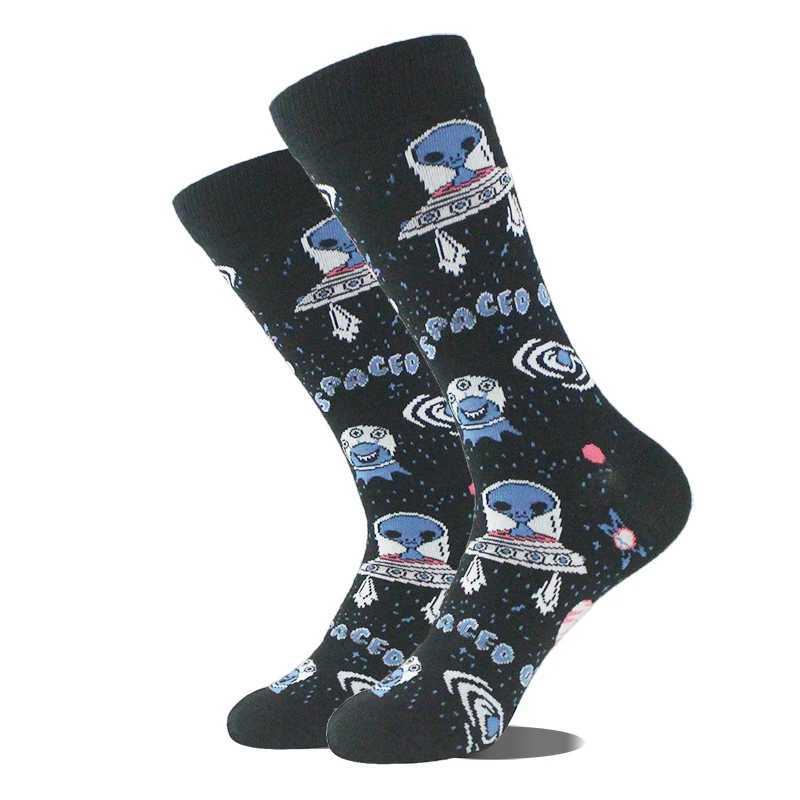 Creative Food Animal Funny Socks Cotton Alien Planet Socks Men Novelty Design Dinosaur Crew Skateboard Socks Mens Socks Z250610
