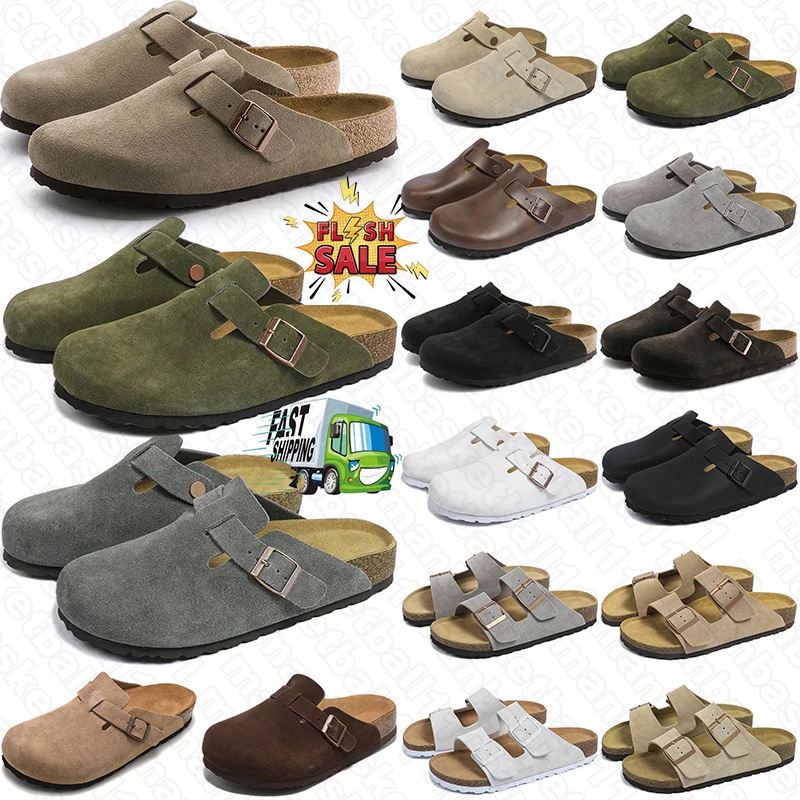 free shipping sandal designer slippers men women clogs suede leather mens stylish slides outdoor comfortable sandals black brown tan grey pink olive shoes cheaper