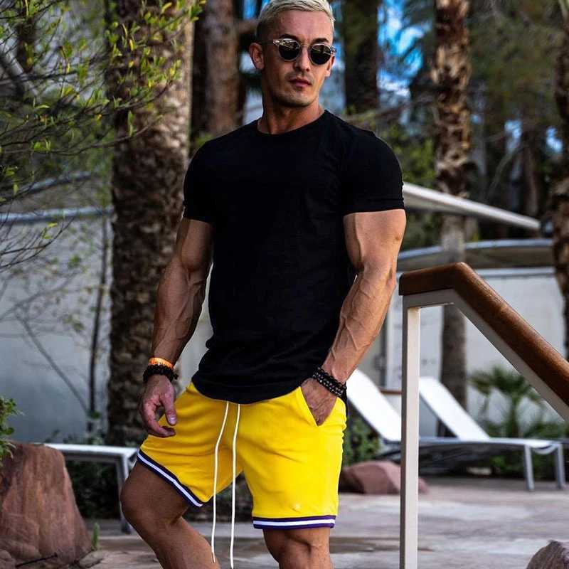 New Arrival Mens Muscle Sports T-Shirts Fashion Tees Tops Short Sleeve Athletic Workout Gym Clohting Slim Fit T Shirts for Men Z250611