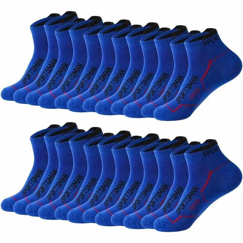 12 Pairs Men Knitted Anti Odor Sports Socks Fashionable Letter Sweat Absorbing Mesh Breathable Couple Running Casual Socks Z250610