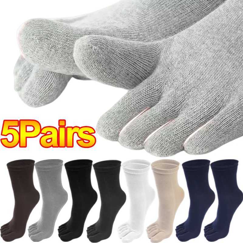 1/5Pairs Five Fingers Toe Socks Breathable Cotton Socks Unisex Sports Running Sweat Absorbent Antibacterial Ankle Crew Socks Z250610