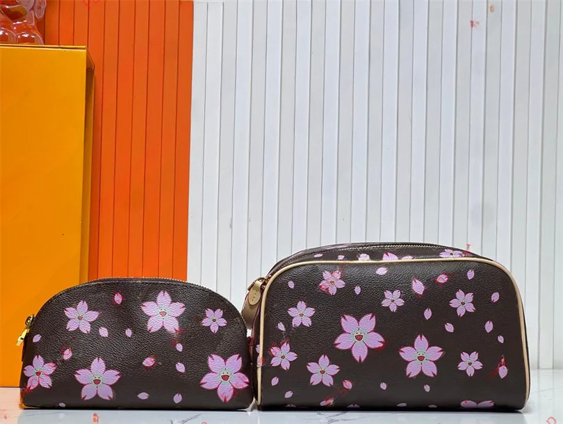 Concepteur dopp kit de toilette Sac cosmétique 2-pc lavage sac à main femmes hommes de haute qualité monogrammes sakura portefeuille portefeuille