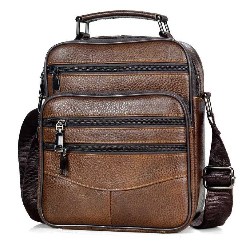 Hot Fashion Men Messenger Bags Genuine Leather Handbags for Men Luxury Brand Male Crossbody Bag for Mini Pad Boy Shoulder Bag W250610