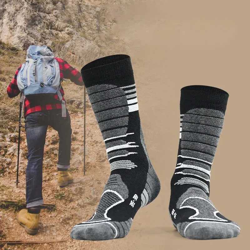 30% Merino Wool Hiking Socks for Men Women Autumn Winter Warm Hiking Trekking Skiing Hunting Fishing Seamless Outdoor Sports Z250610