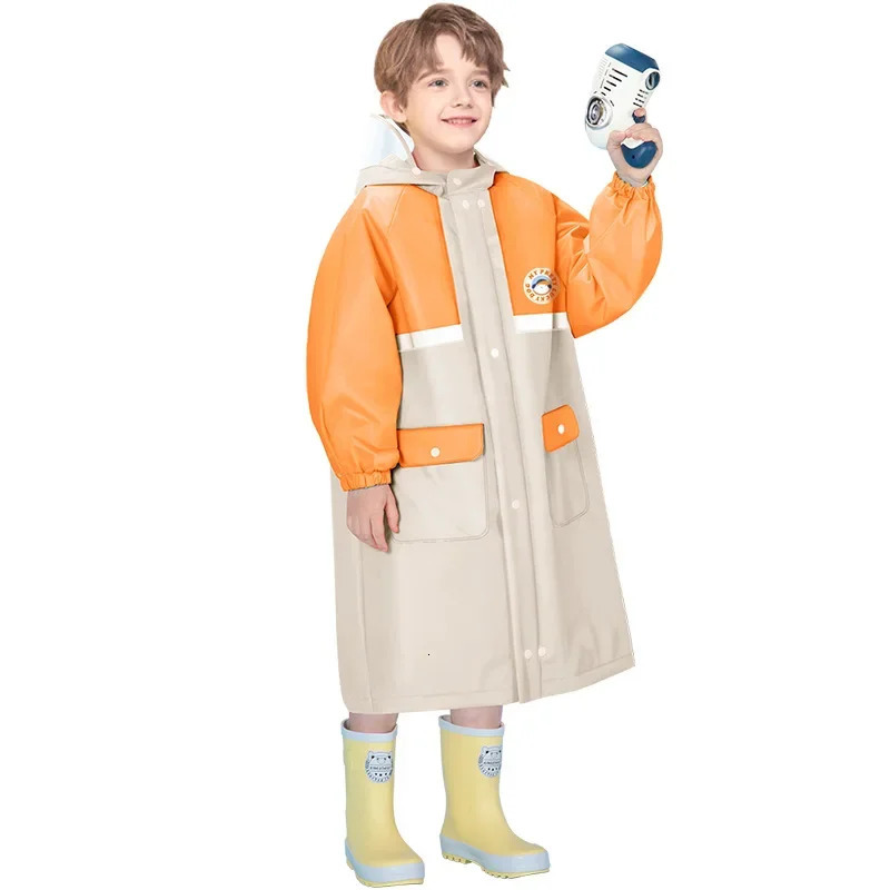 Childrens Raincoat - School Style Waterproof Rain Poncho with Backpack Slot for Toddlers and Big Kids Rain Coat Rain Poncho 250611