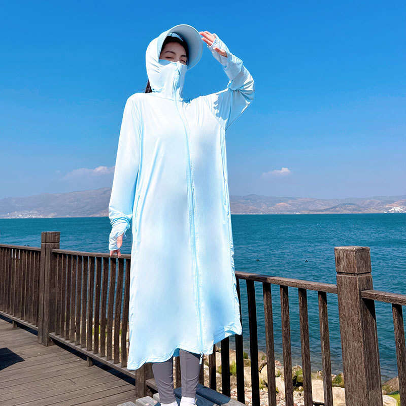 Designer Clothing 2025 Full Body Clothing For Women, Long Style 2025 New Summer UV Breathable Ice Silk Ultra-Thin Fashionable Sun Protection Jacket
