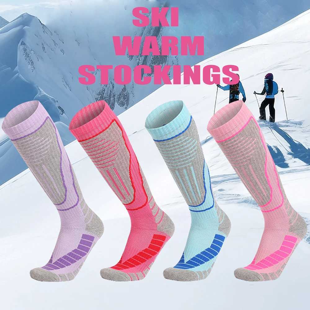 1 Pair Thermal Winter Cotton Women Ski Socks Children Sports Socks Snowboarding Cycling Adult Skiing Thicker Leg Warm Z250610