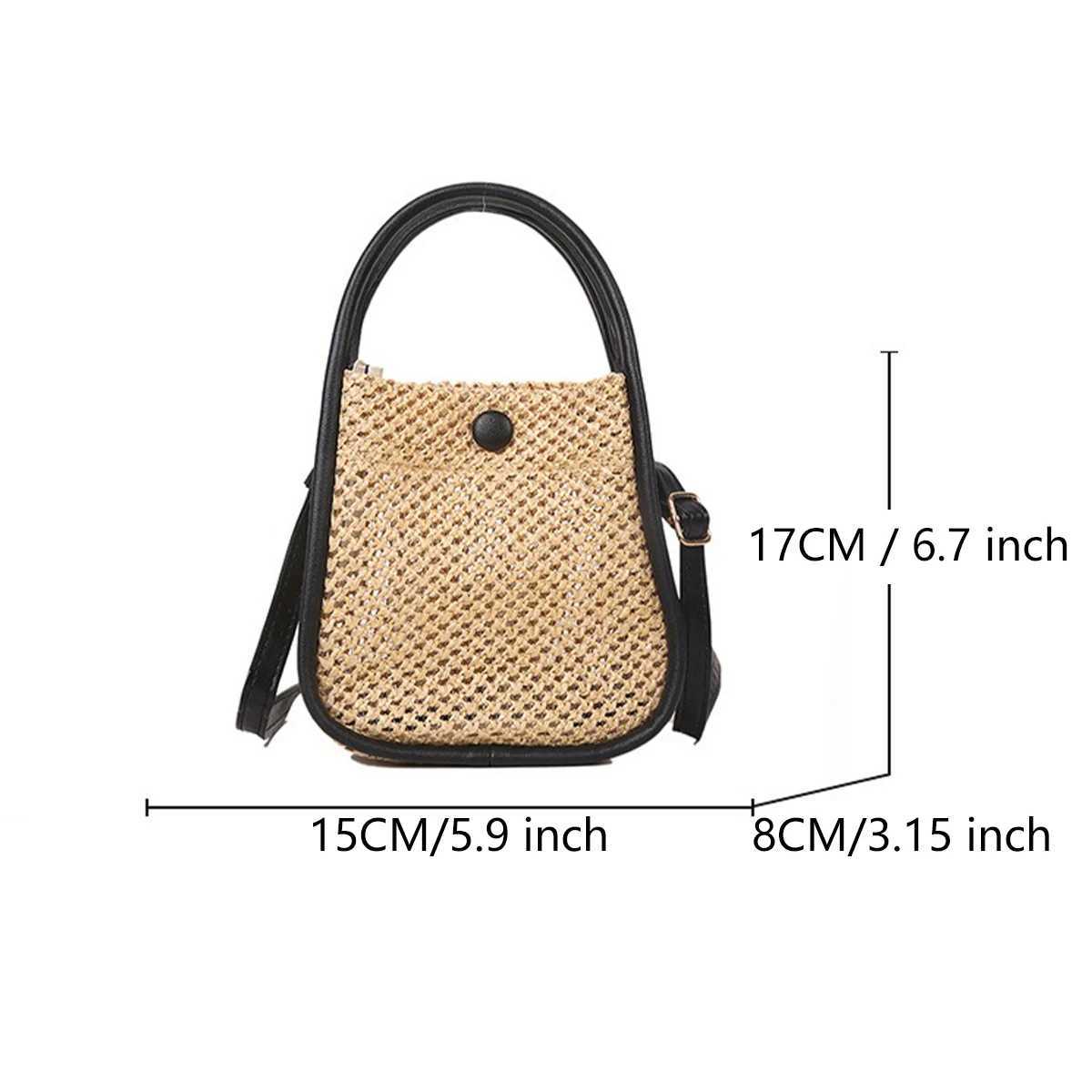 Woven Beach Bag for Women Boho Crochet Crossbody Purse with Detachable Chain Strap - Summer Lightweight Tote bag XJ250610
