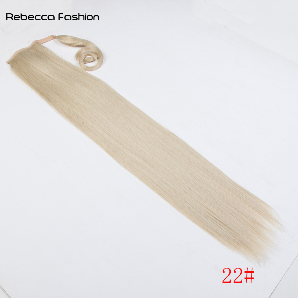 Rebecca Fashion Long Straight 32 Inch Wrap Around Clip In Ponytail Hair Heat Resistant Tail Synthetic Extensions