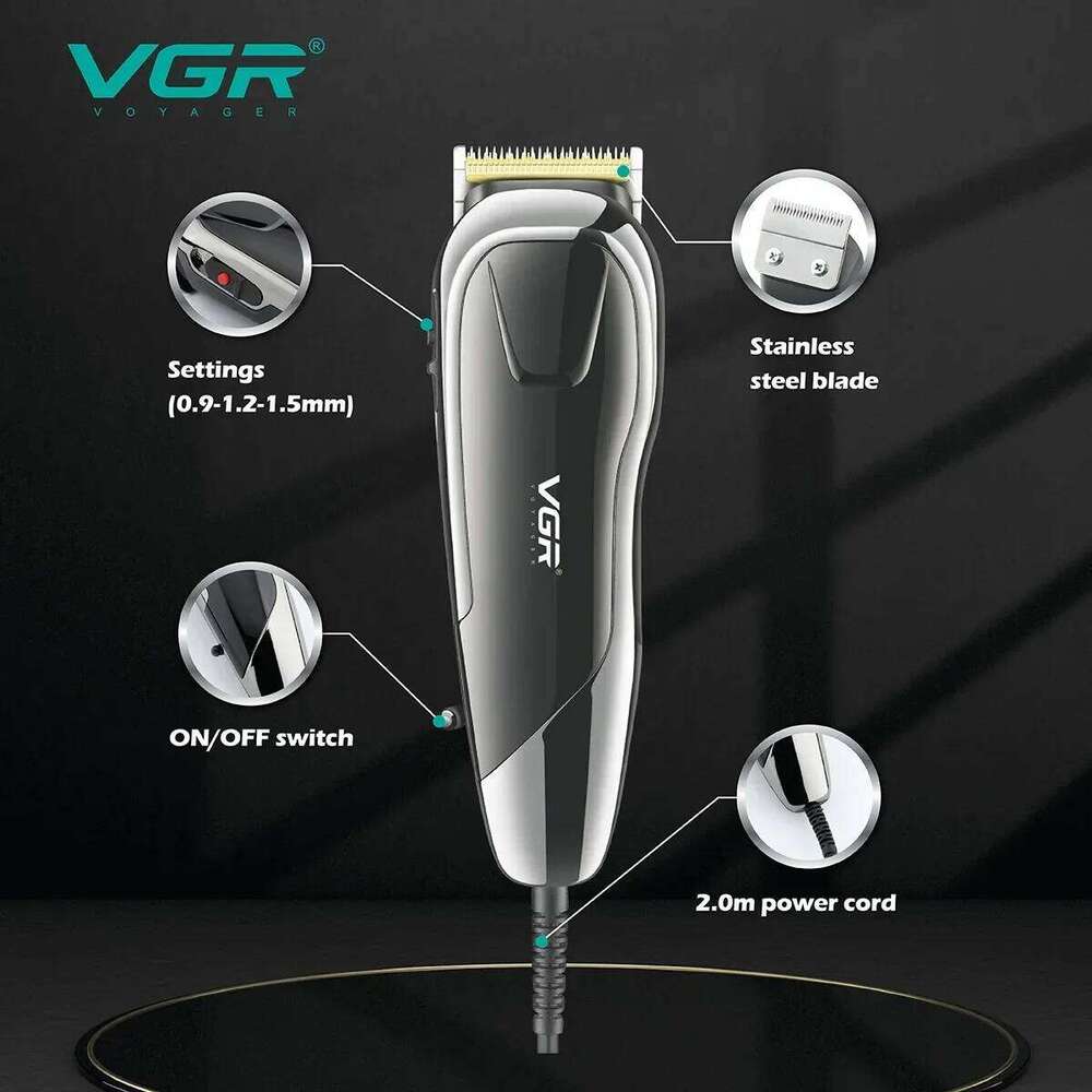 VGR Professional Cutting hine Adjustable Barber Electric Hair Trimmer Wired Haircut Clipper for Men V-127 g250612