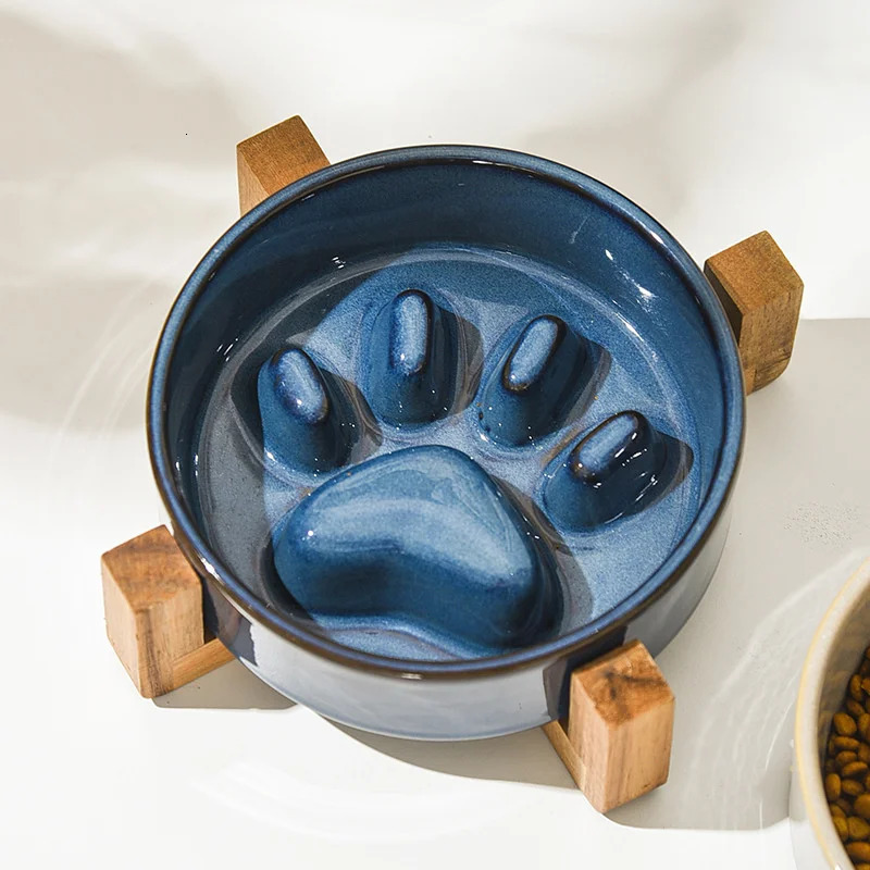 Slow Food Bowl Ceramic Food Bowl for Dogs and Cats Slow Food Bowl Pet Supplies Anti Knock Anti Choke Feeder 250612