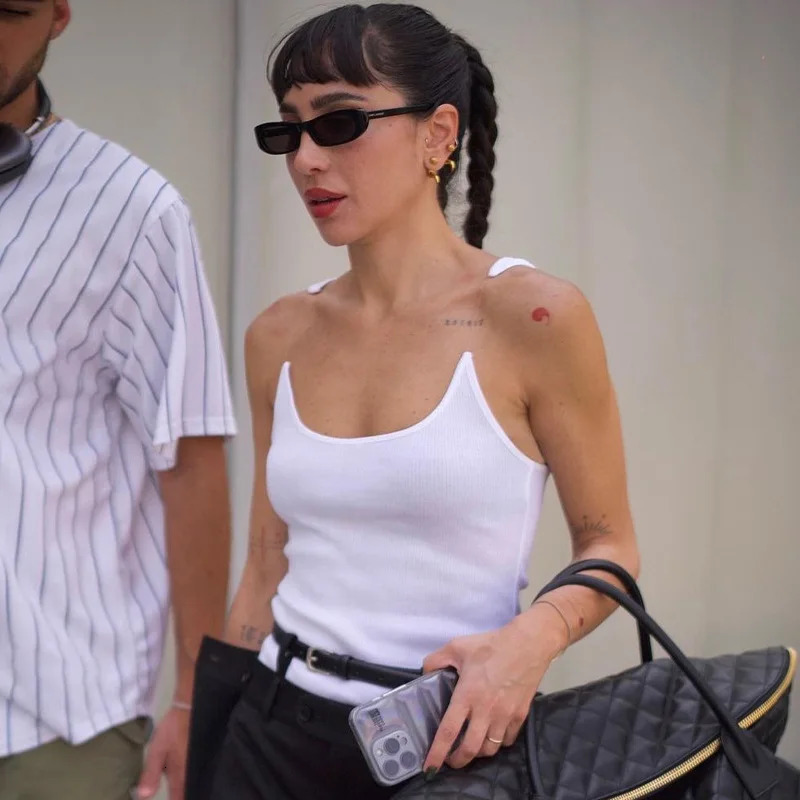 Women Ypro Ribbed Invisible Strap Tank Top Camis Tee 250611Z