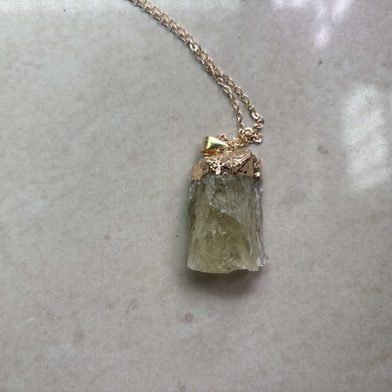 Natural Irregular Crystal Rough Gold-Plated Necklace DIY Accessories Hanging Ornament Amethyst Pendant