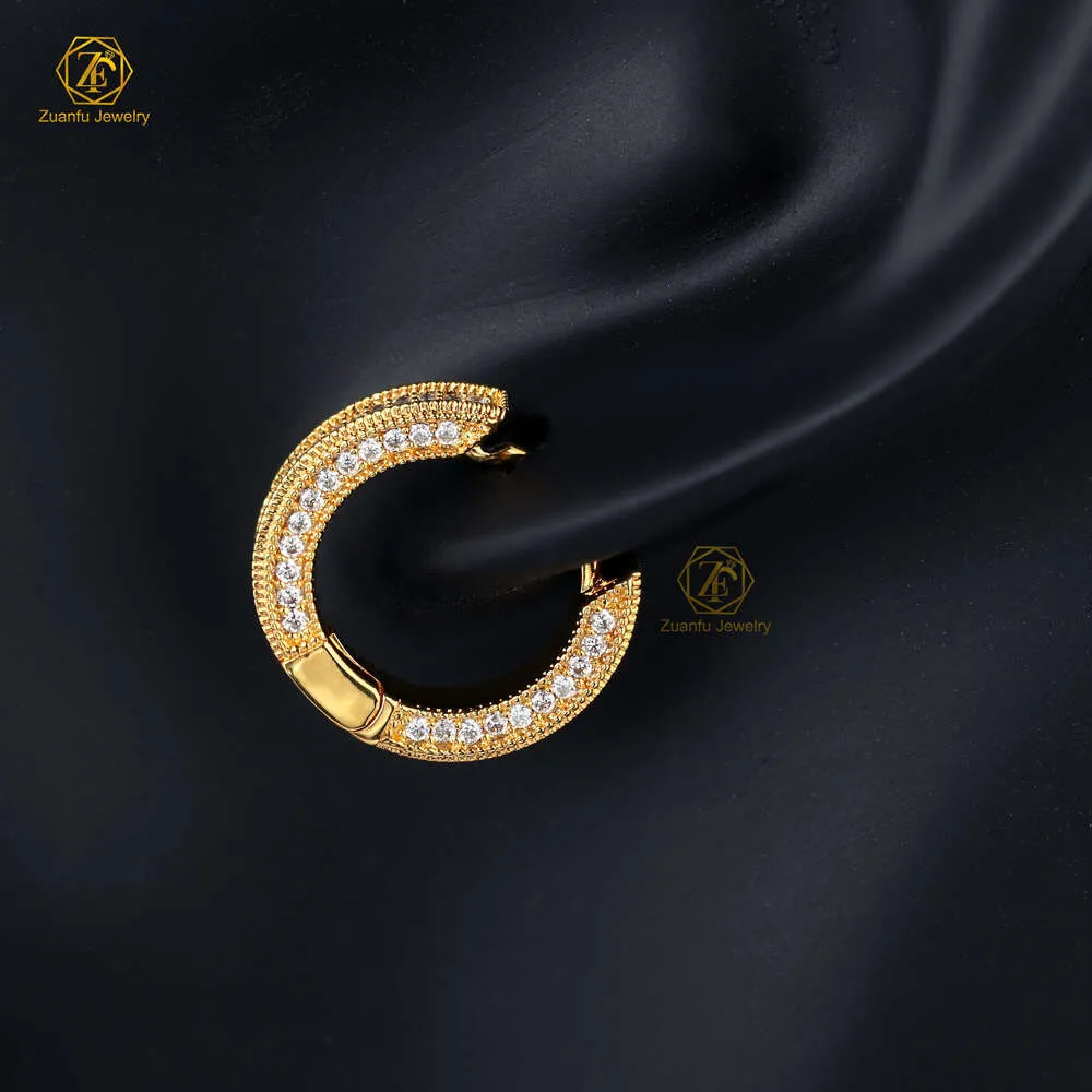 Gra Certificate Women Men Moissanite Dia Fashion Jewelry Sterg Sier Vvs Moissanite Hoop Earrings