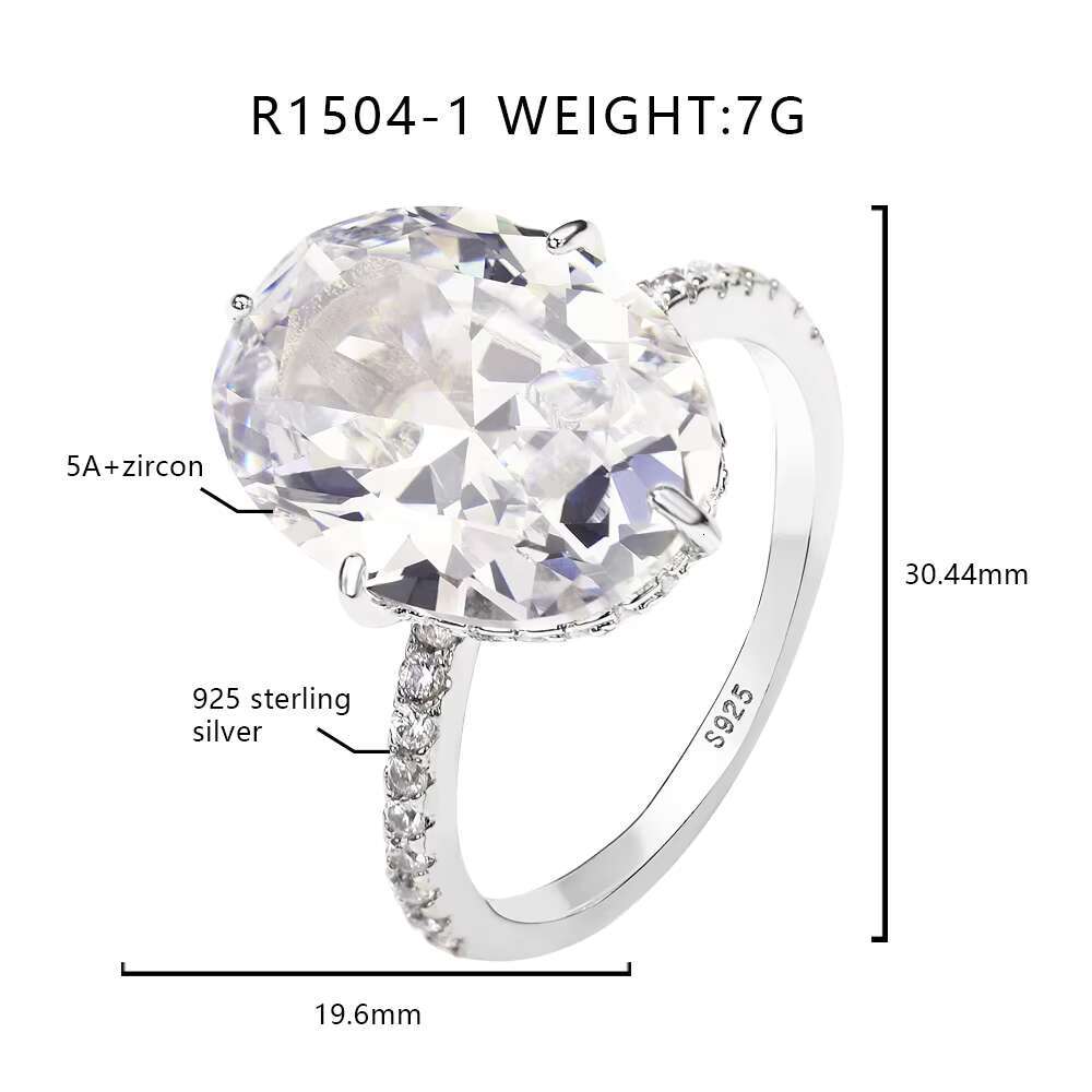 Custom Fine Jewelry 5A Cubic Zirconia Cz S925 Sterling Silver Ring 925 Engagement Wedding Rings Jewelry for Women