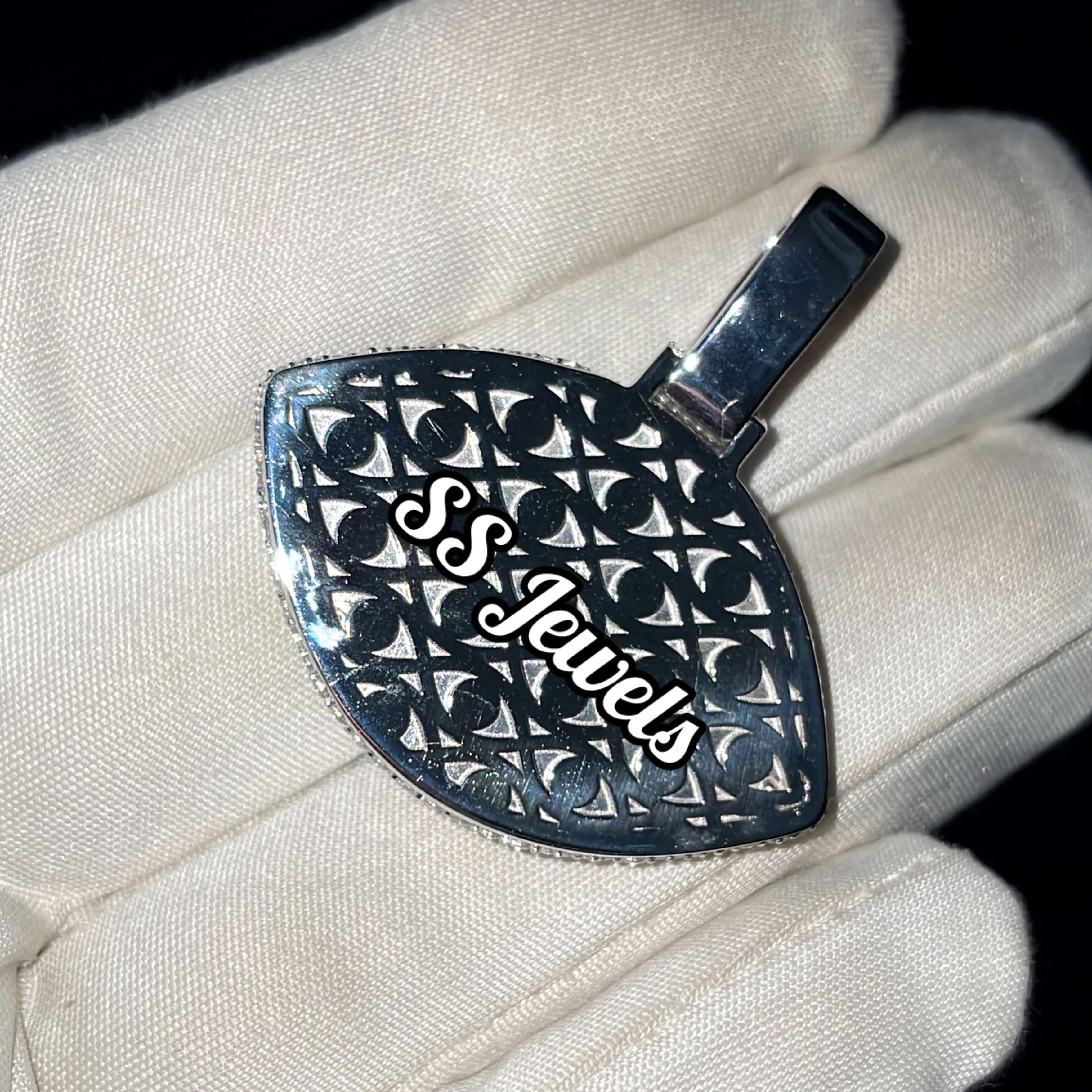 Custom Hamza Pendant with Real VVS1 Moissanite Diamond 925 Silver Religious Charm for Men Hip Hop Rapper Style