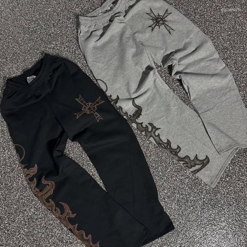 Men's Hoodies Vintage Slacks Print Unique High Waisted Oversize Casual Pants Street Hip Hop Harajuku Men Tracksuit