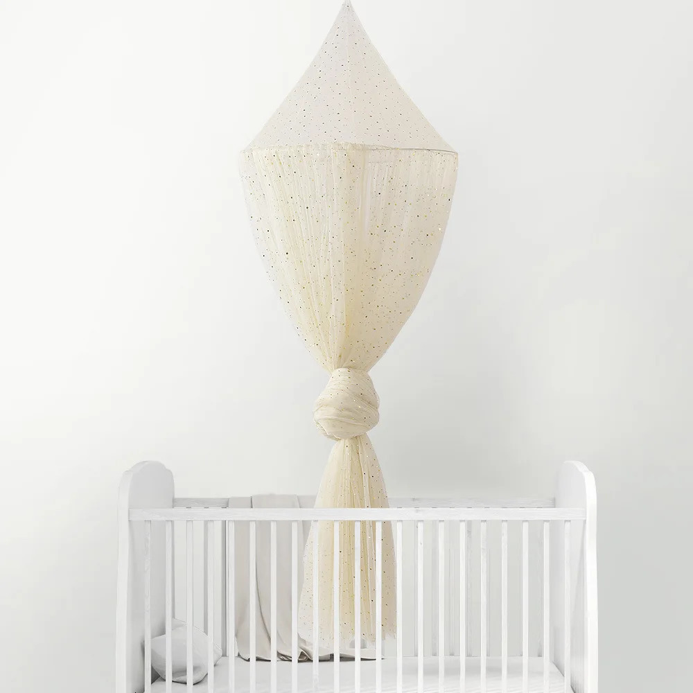 Baby Mosquito Net for Girls Boys Children Bed Canopy Sequined Star Mesh Princess Crib Hung Dome 250604z