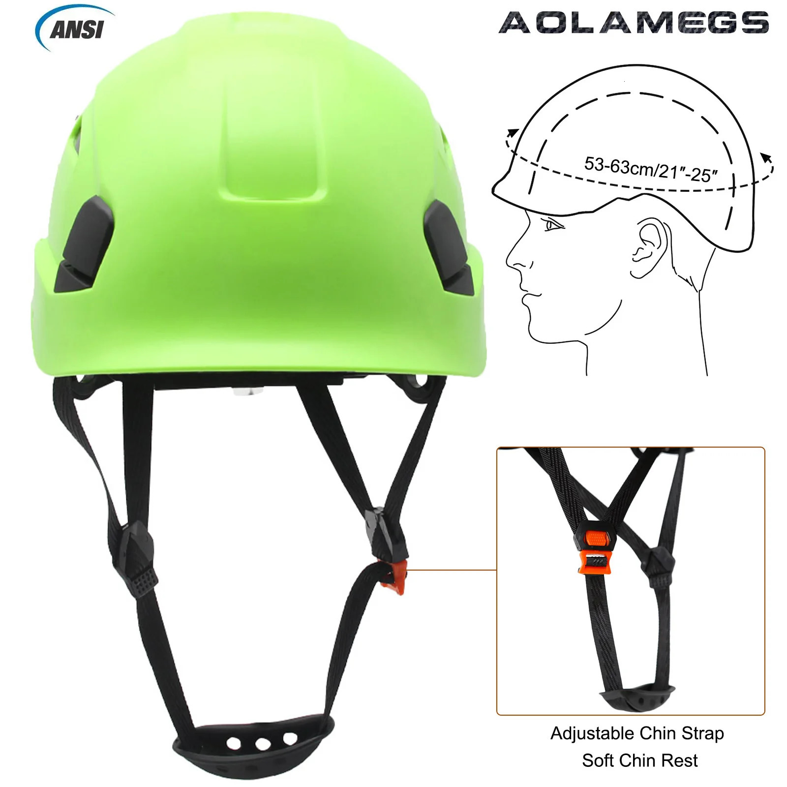 CE Construction Safety Helmet w/ Reflective Stickers Large Holes Breathable Work Hat Climbing Rescue ABS Hard Hat ANSI CR08 Type 250612