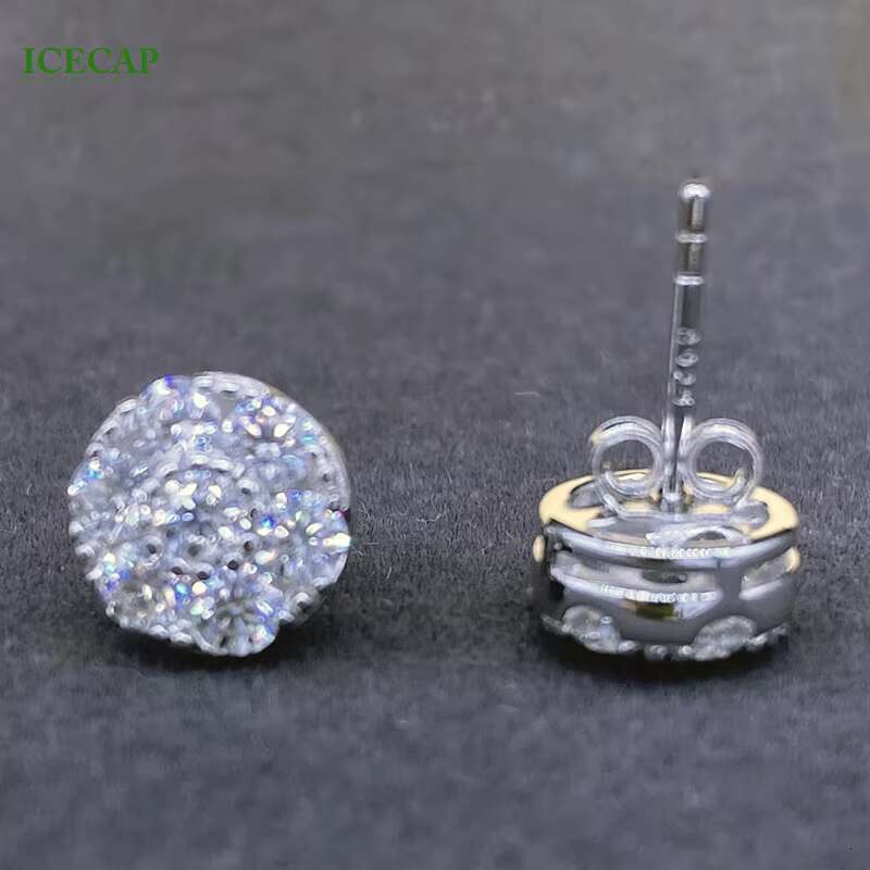 Ready to Ship VVS Moissanite Stud Earrings Wholesale Price 925 Sterling Silver Diamond Men Women Earrings
