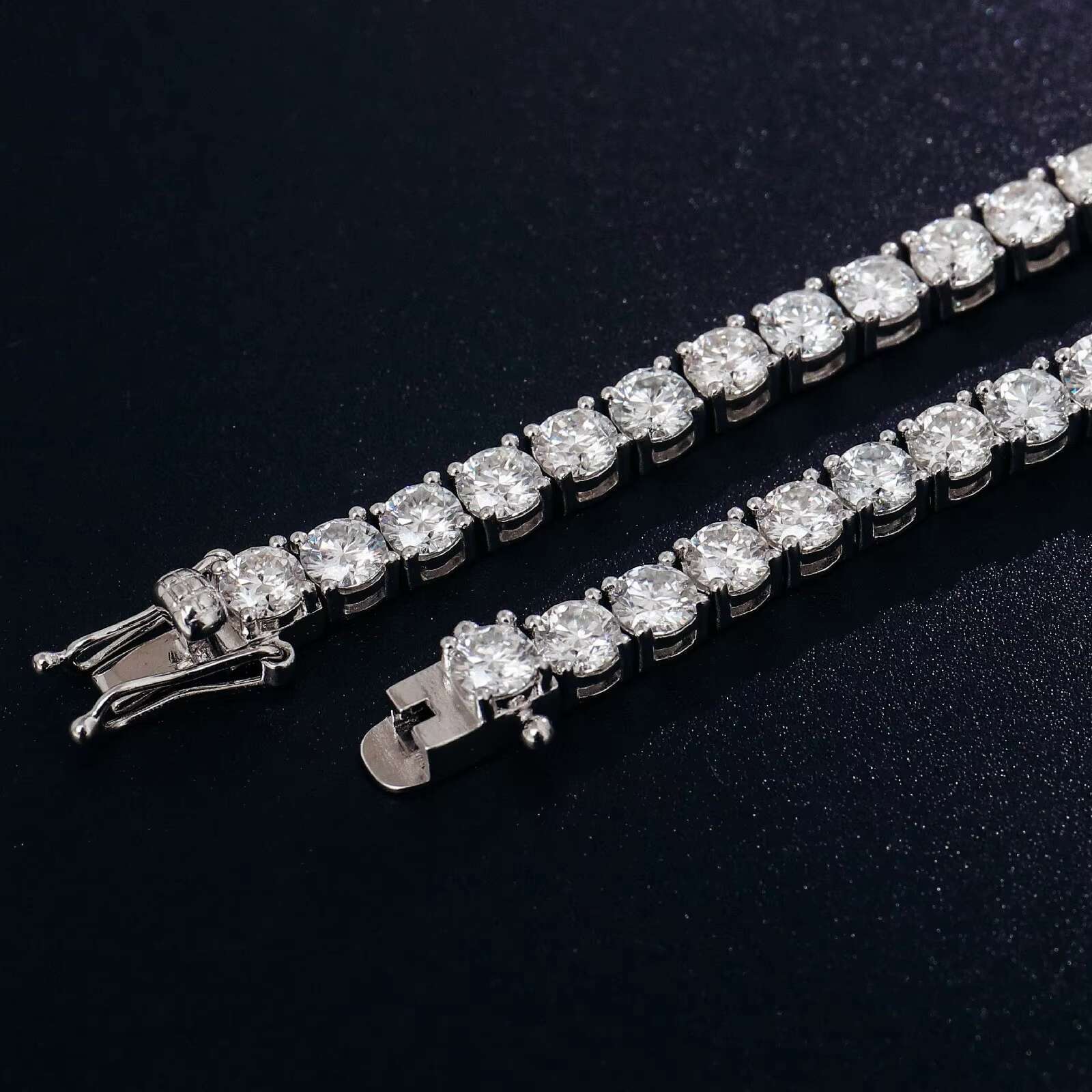 In Stock 2mm 3mm 4mm 5mm 6mm tennis chain moissanite VVS tennis necklace 925 sterling silver for Anniversary Birthday Gift