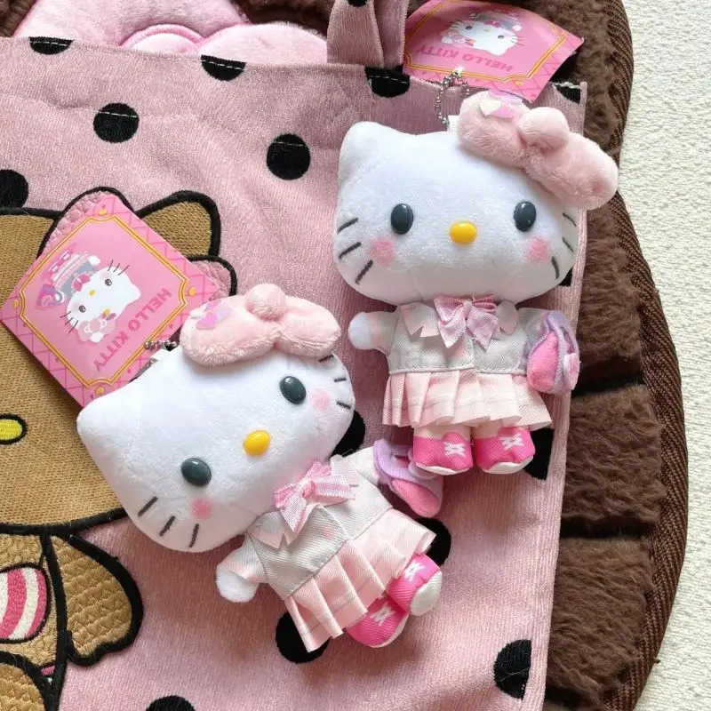 Sanrio Wholesale Hello Kitty Keychain Pendant Cartoon Kawaii Kitty Cat Plush Doll Women Bag Pendant Decorations Birthday Gift X250612