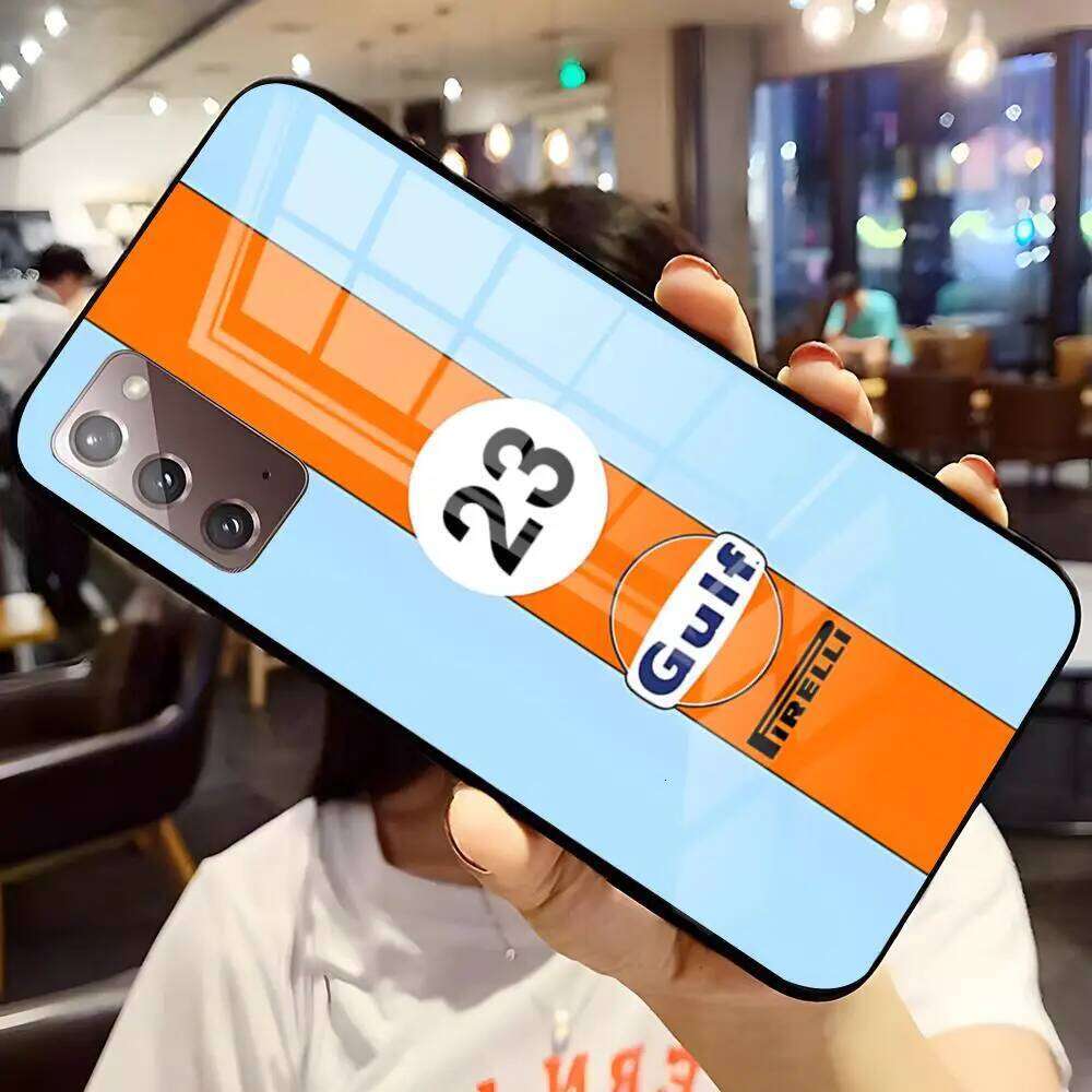 Vintage G-Gulf Racings Phone Case For Samsung S25 Edge S23 S22 S21 S20 Ultra Plus S24 Fe A54 A53 A25 A16 A14 Glass Cover
