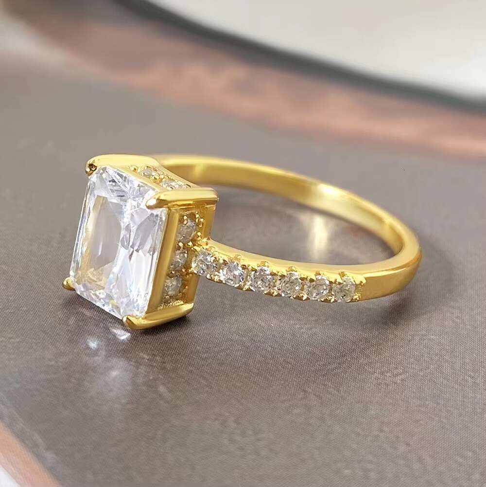 FOXI Jewelrys Luxury High Quality 5A CZ Baguette Ring Pure 925 Silver for Womens Wedding Engagement Classic Style for Parties