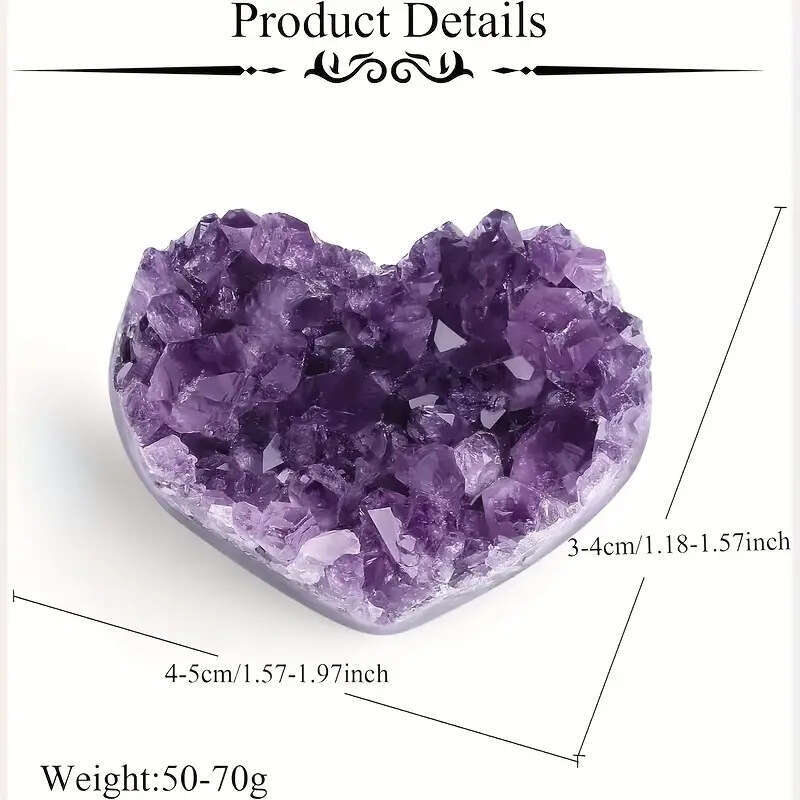 Natural Heart Set Box Amethyst Heart-Shaped Colorful Crystal Cluster Block Home Decoration Demagnetization Ornament
