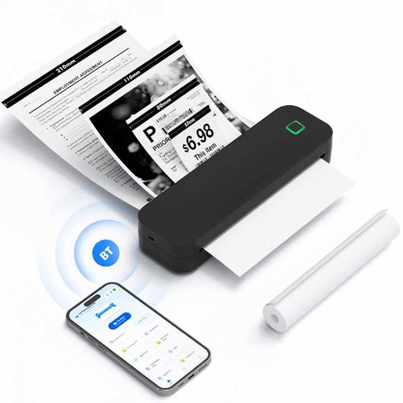 Portable A4 Bluetooth Thermal Printer Inkless Photo PDF Document Printer Memo Note Tattoo Print Wireless Tattoo Stencil Printer R250612