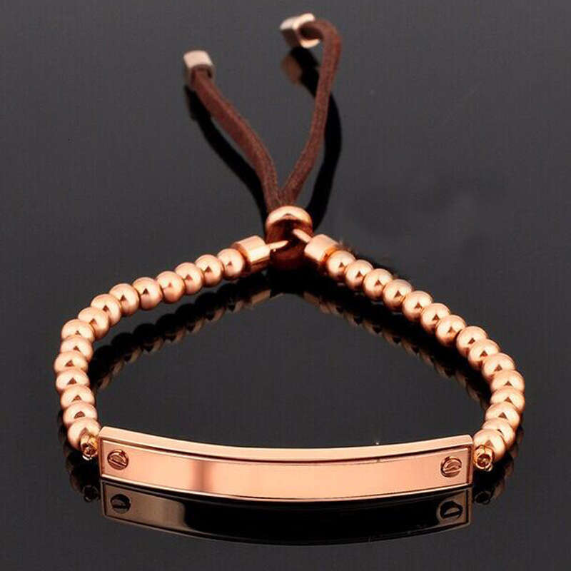 Korean Style Fashion 316L Stainless Steel Bead New Adjustable Men's Screw Bracelet