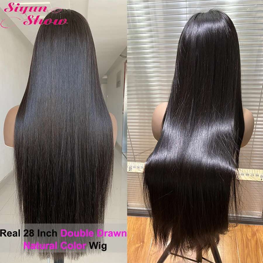 Raw Vieamese Human Hair 15A Super Double Drawn Bone Straight Bob Wigs HD Transparent Full Lace Frontal Wig Bleached Knots