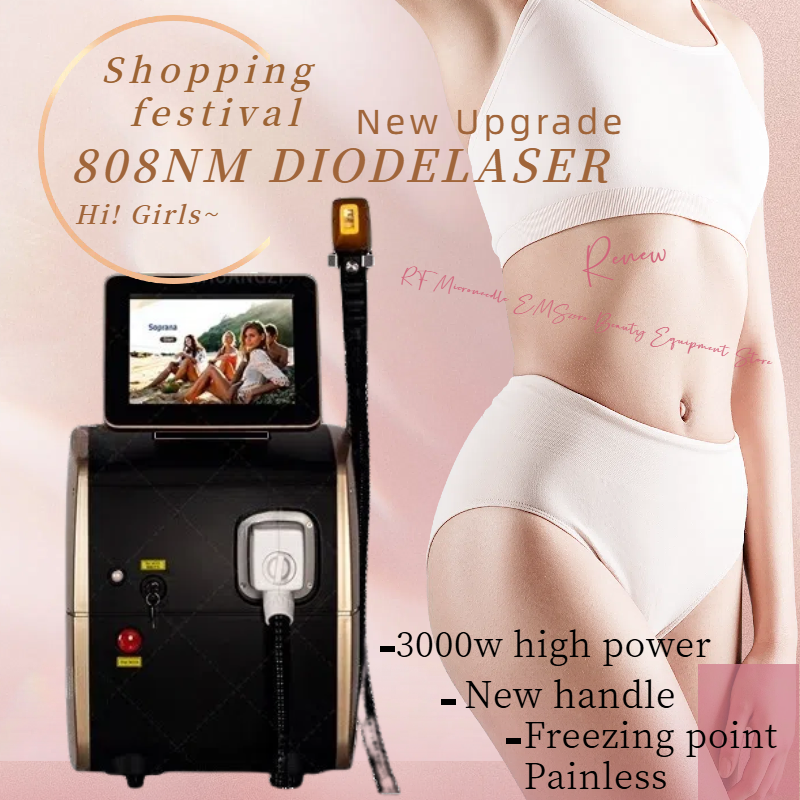 3500W Portable 808nm Alexandrite Device 3 wavelength Permanent Professional Diode Ice Titanium Laser Body Hair Removal Machine