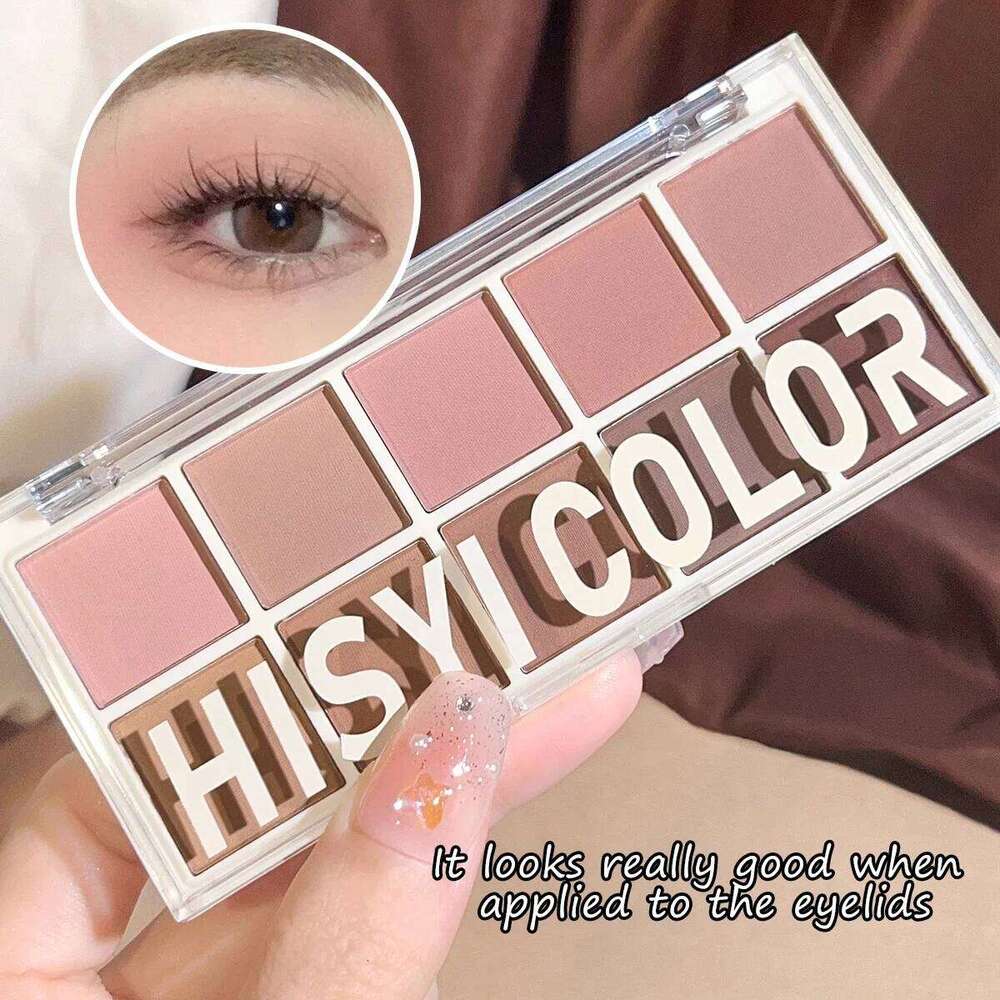 10-Color Matte Glitter Eyeshadow Palette High-Pigment, Long-Lasting, Waterproof Sdge-Proof for Daily & Nude Makeup free shipping