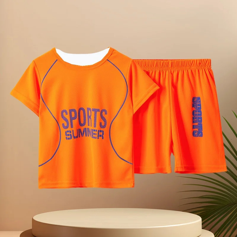 25 Summer Childrens QuickDrying Sports Color Suit Boys Running Playing Breathable Short Sleeves Girls Versatile Shorts 250612