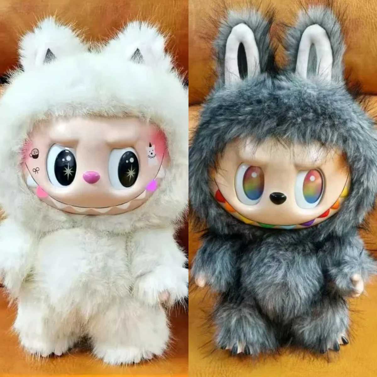 In Stock 38cm Monster Labubu Series Id Zimomo Angel Change Creative White Cat Vinyl Doll Ornament Toys Blind Box Birthday Gifts R250612 TKZV L250705TR