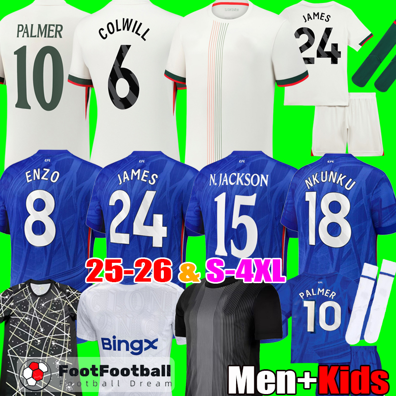 S-4XL 2025 PALMER SANCHO JOAO FELIX ENZO Soccer Jerseys Chelseas FC jersey 24 25 26 JAMES NKUNKU MADUEKE BADIASHILE MADUEKE MUDRYK Football Shirt Men Kids Kit tops