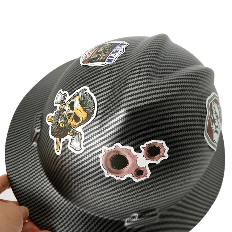 Safety Helmet Full Brim Hard Hat Carbon Fiber Construction Work Cap Lightweight High Strength Railway ABS Protective Hard Hat 250612