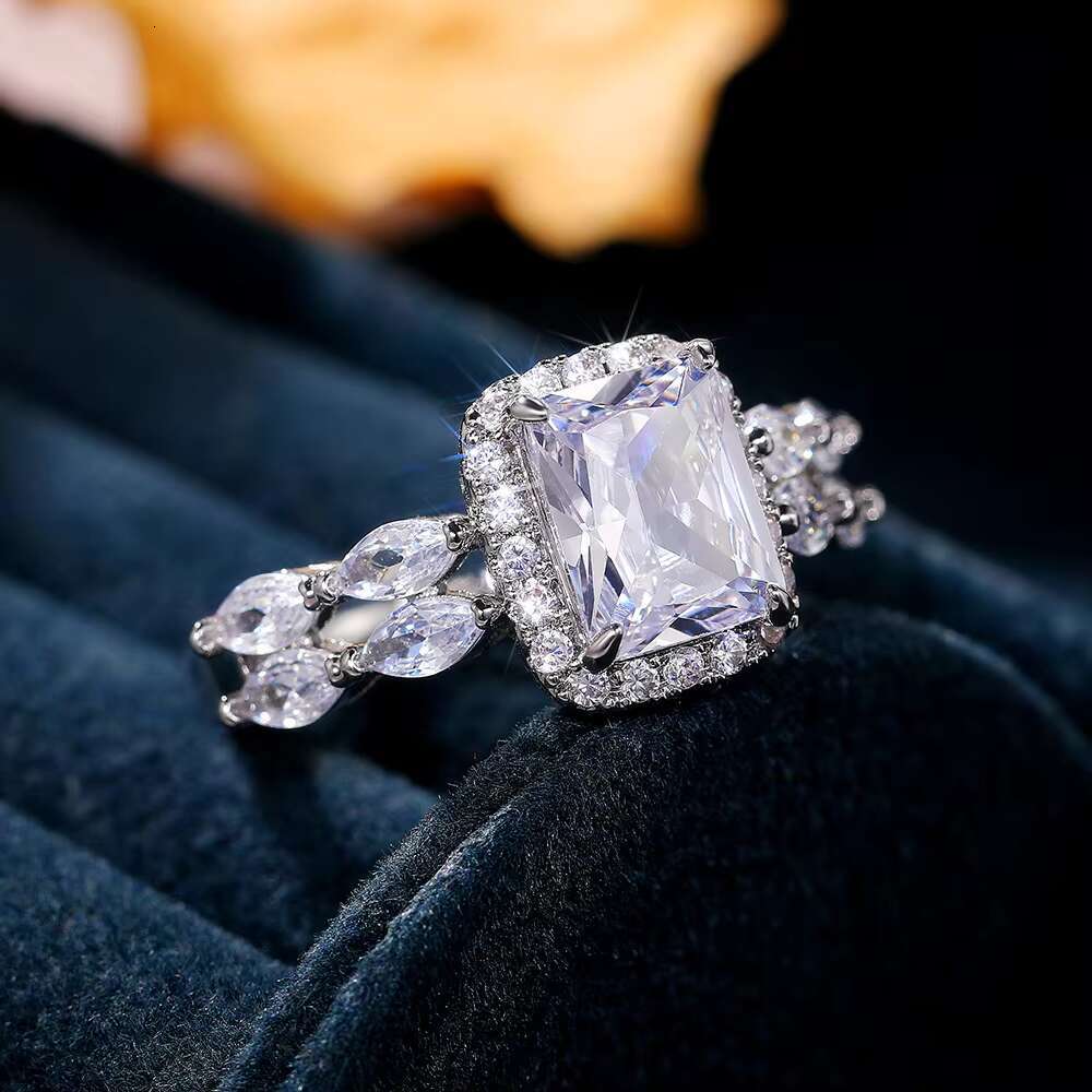 CAOSHI High Quality Proposal Noble Rings Low MOQ Stamp 925 Copper Jewelry Cubic Zircon Women Wedding Rings Elegant Bridal Rings