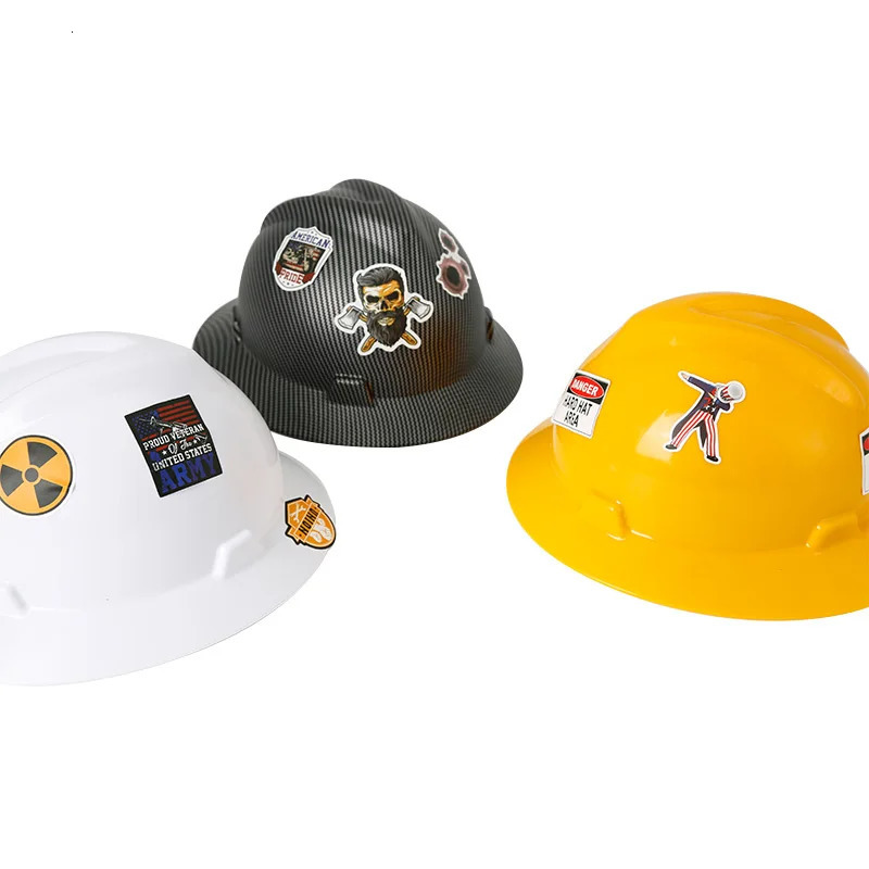 Safety Helmet Full Brim Hard Hat Carbon Fiber Construction Work Cap Lightweight High Strength Railway ABS Protective Hard Hat 250612