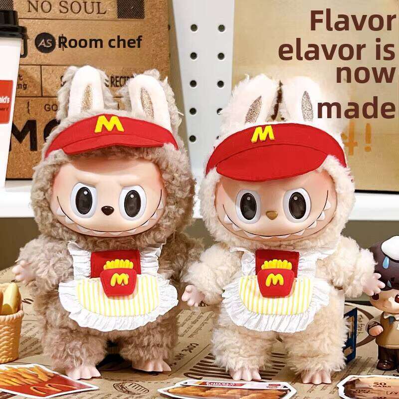 DHGadgets Pop Mart Labubu Plush Toy with French Fries Design Unique Doll Series Accessories