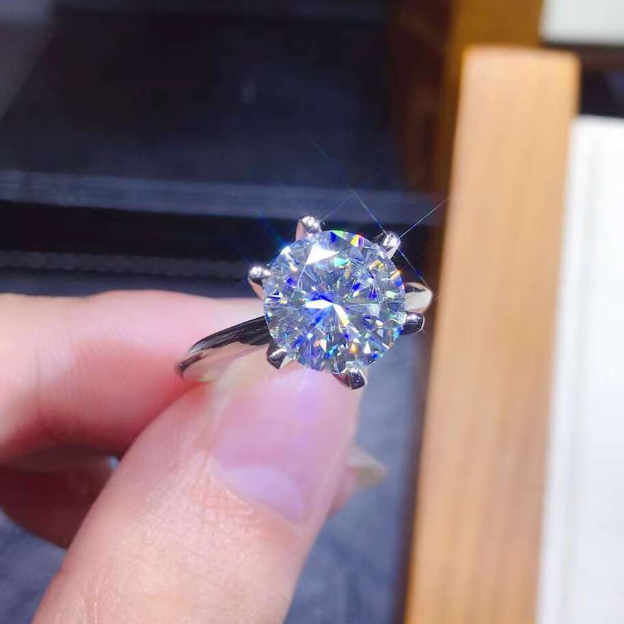 GOLD SILVER Island Gold Filled Ring for Women Anillos De Bizuteria White 2 Carats Diamond Anillos Mujer Pave Setting Jewelry