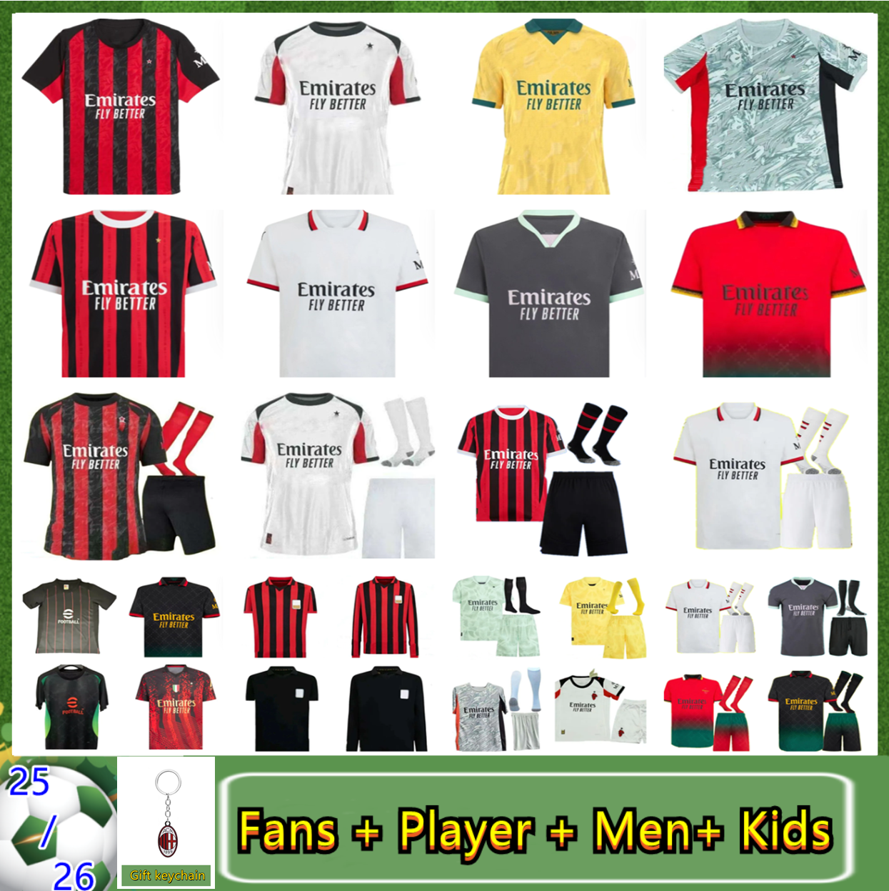25 26 Maglia MilAn GIROUD 125 Year anniversary soccer jerseys milan DE KETELAERE RAFA LEAO football shirt fourth kids uniforms 24 25 BONDO GIMENEZ WALKER JOAO FELIX AC