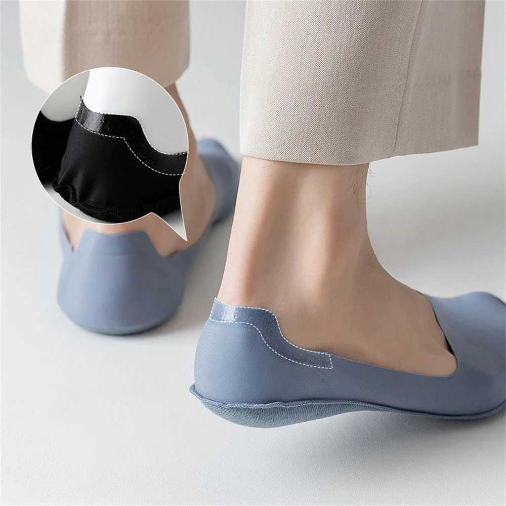 10 Pairs/Pack Invisible Ice Silk Men Socks Deodorant Sweat-absorbing Summer Thin Breathable Silicone Non-slip Socks T250612