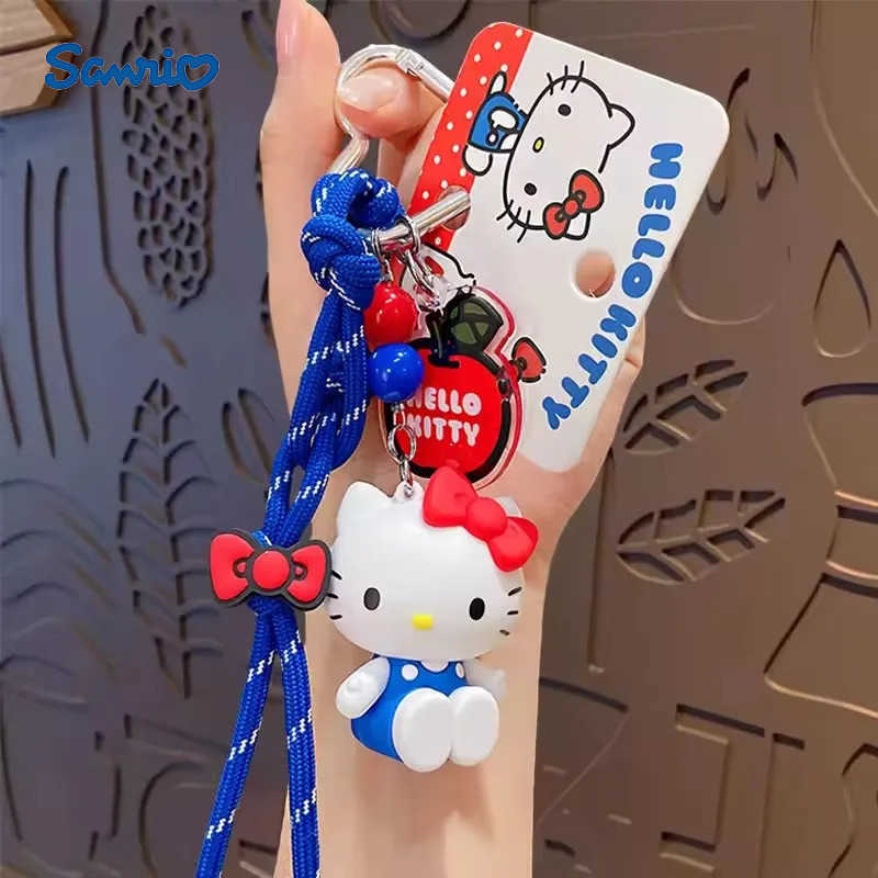 Sanrio NEW Kawaii Hello Kitty Doll Keychain Pendant Cartoon Cute PVC Car Key Anti-Lost Pendant Backpack Pendant Birthday Gift X250612