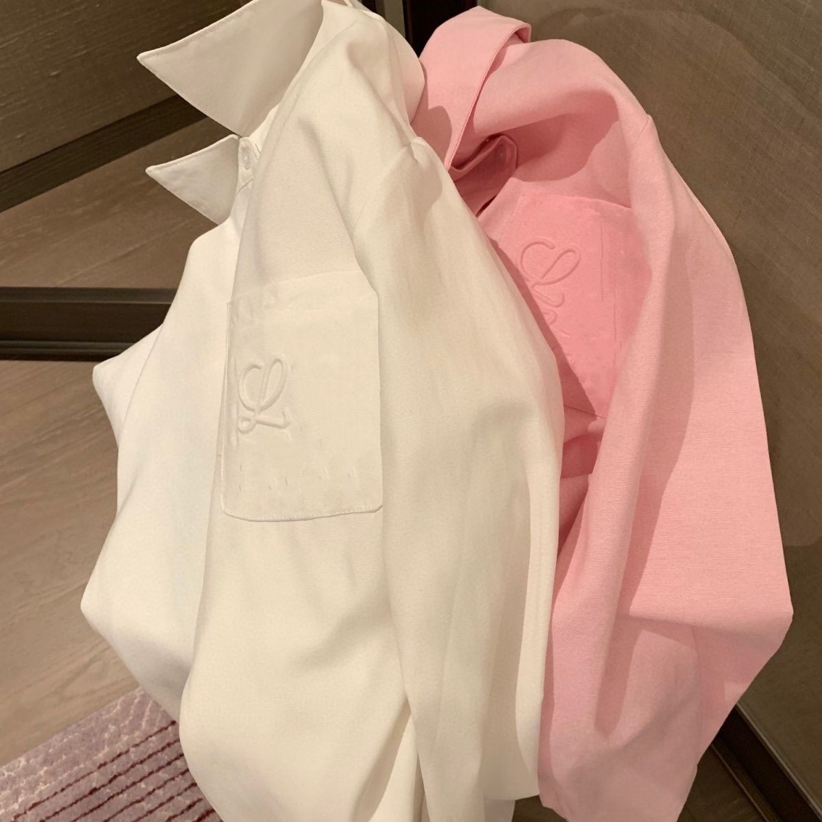 Women 3D logo letter jacquard turn down collar long sleeve designer shirt blouse SMLXL