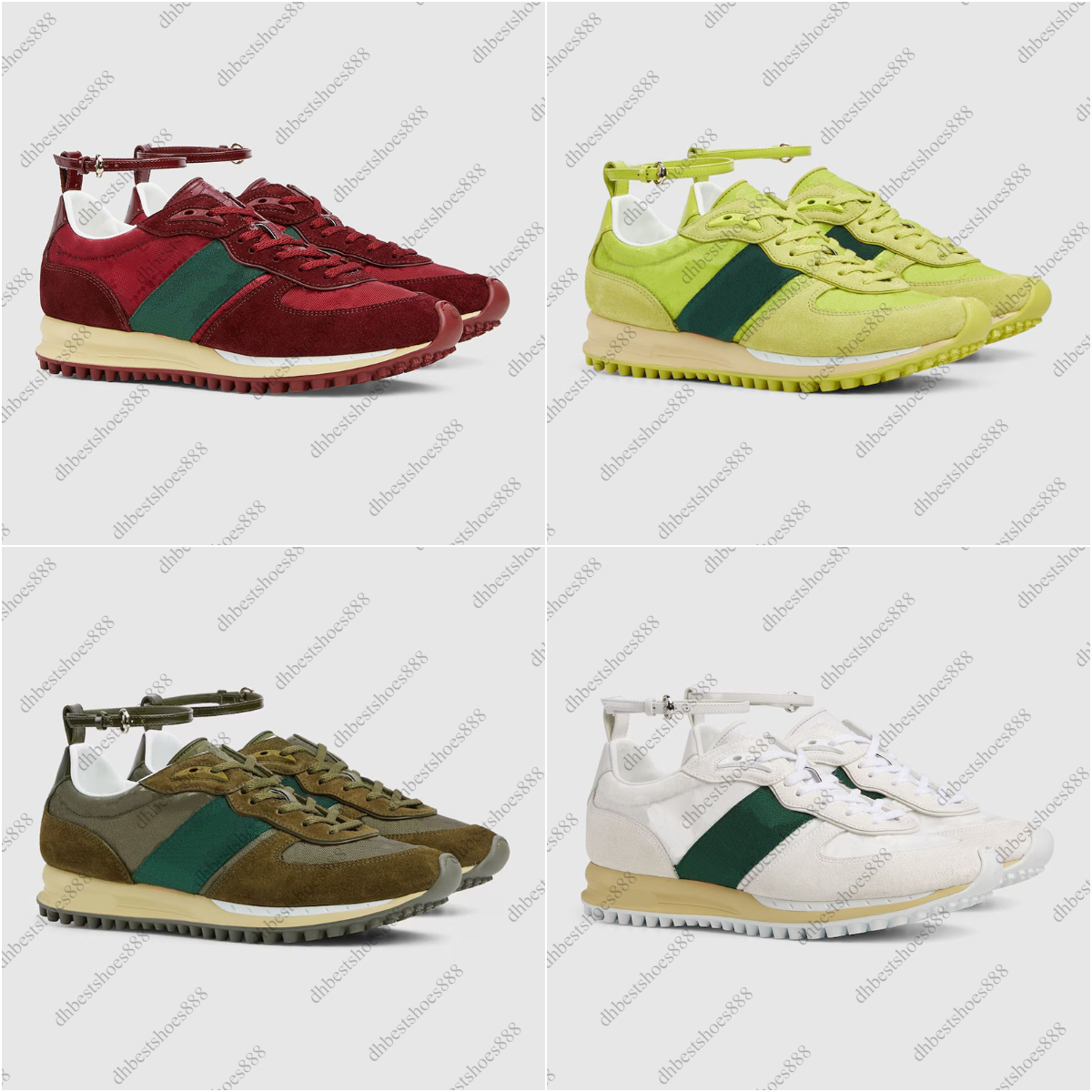 Womens Sneakers Designer Shoes Casual Shoes Red Ankle Strap Women Platform Shoes Trainers Sporty Shoes Lightweight Nylon Suede Trim Running Shoes Adjustable Strap