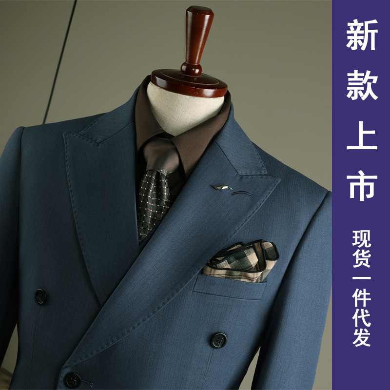 H744Men's suit slim suit men's fashion business groom high-end style